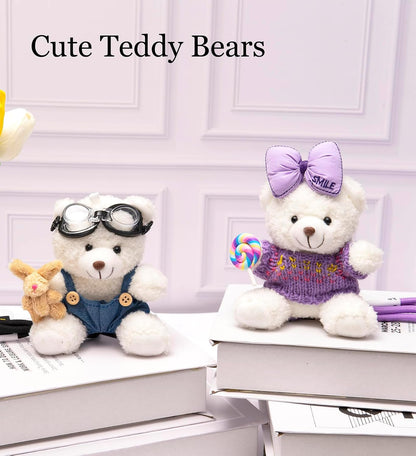 Cute Key Chain Plush Bear Bag Charm Teddy Bear Keychain Gift for Handbag,Purse, Backpack, Car Keys