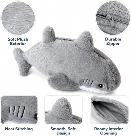 2PCS Shark Pencil Case, Animal Pencil Case, Plush Pencils Case, Durable Zipper, Soft Plush Material