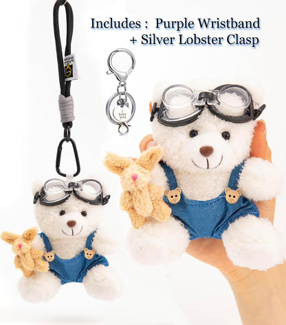 Cute Key Chain Plush Bear Bag Charm Teddy Bear Keychain Gift for Handbag,Purse, Backpack, Car Keys