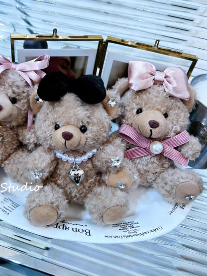 Cute Key Chain Plush Bear Bag Charm Teddy Bear Keychain Gift for Handbag,Purse, Backpack, Car Keys