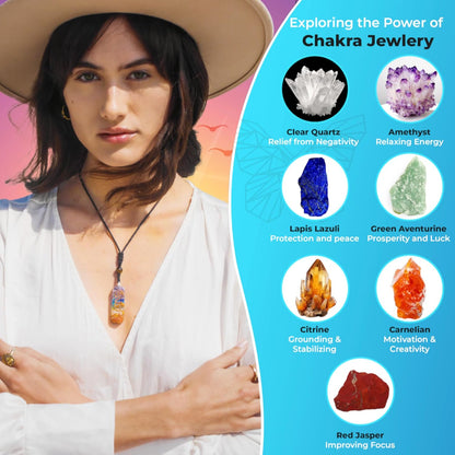 Chakra Necklace with Healing Crystals, Enhance Mindfulness, Discover Tranquility with Crystal Necklaces - Perfect Meditation Accessory, Thoughtful Gifts for Women.