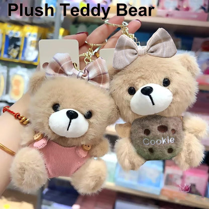 Cute Key Chain Plush Bear Bag Charm Teddy Bear Keychain Gift for Handbag,Purse, Backpack, Car Keys