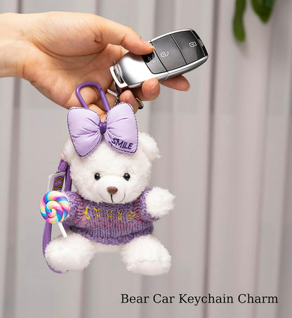 Cute Key Chain Plush Bear Bag Charm Teddy Bear Keychain Gift for Handbag,Purse, Backpack, Car Keys