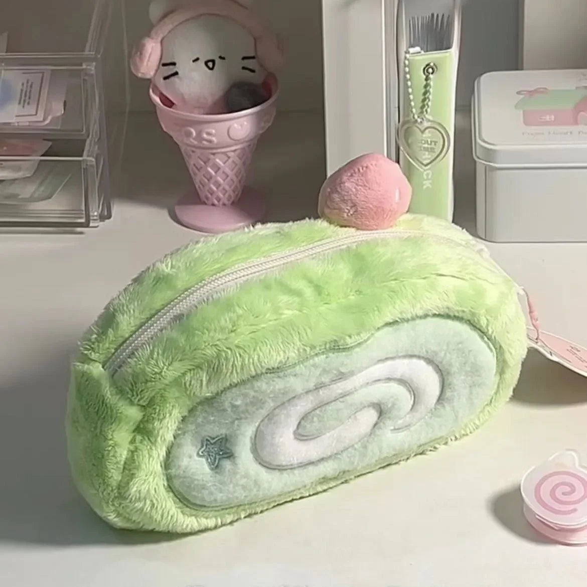 Plush Pencil Case Pencil Case Large Capacity Stationery Case Cute Pencil Storage Case