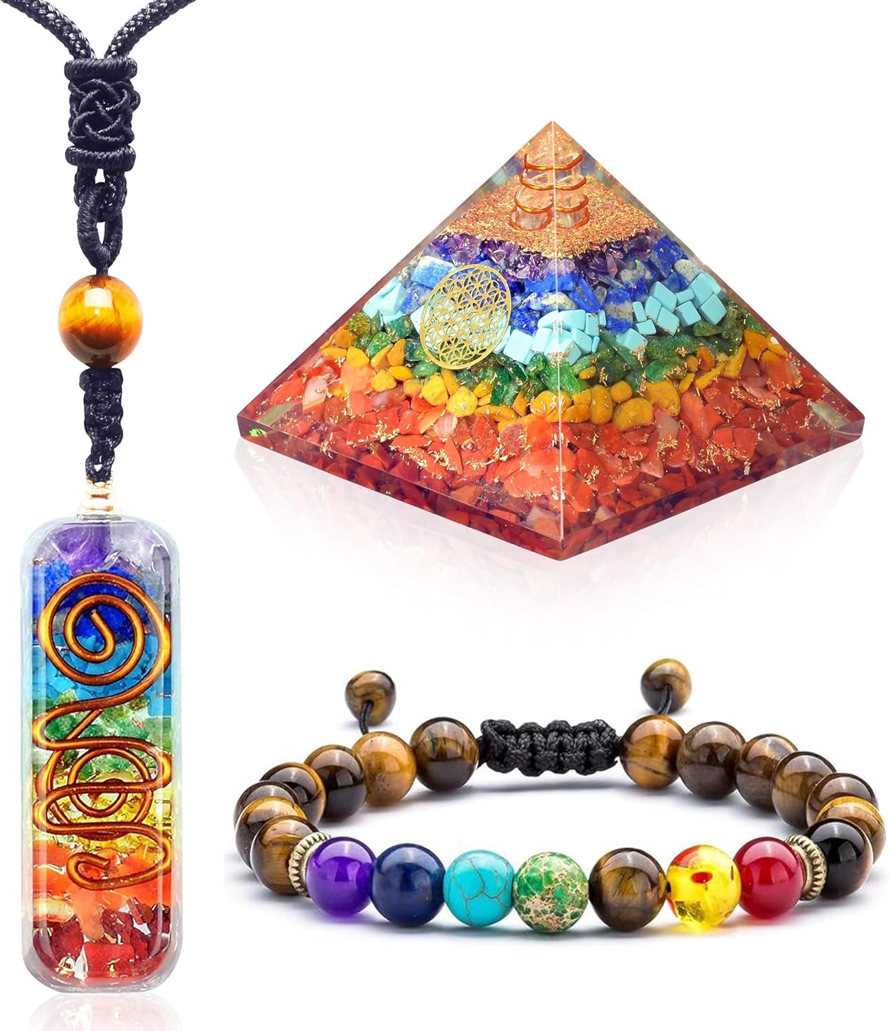 Chakra Necklace with Healing Crystals, Enhance Mindfulness, Discover Tranquility with Crystal Necklaces - Perfect Meditation Accessory, Thoughtful Gifts for Women.