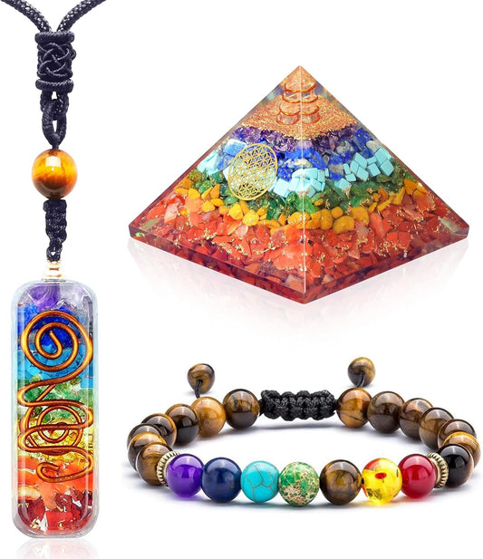 Chakra Necklace with Healing Crystals, Enhance Mindfulness, Discover Tranquility with Crystal Necklaces - Perfect Meditation Accessory, Thoughtful Gifts for Women.