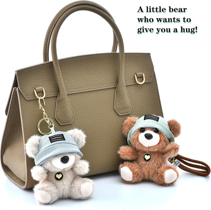 Cute Key Chain Plush Bear Bag Charm Teddy Bear Keychain Gift for Handbag,Purse, Backpack, Car Keys