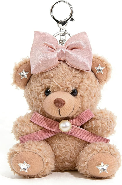 Cute Key Chain Plush Bear Bag Charm Teddy Bear Keychain Gift for Handbag,Purse, Backpack, Car Keys