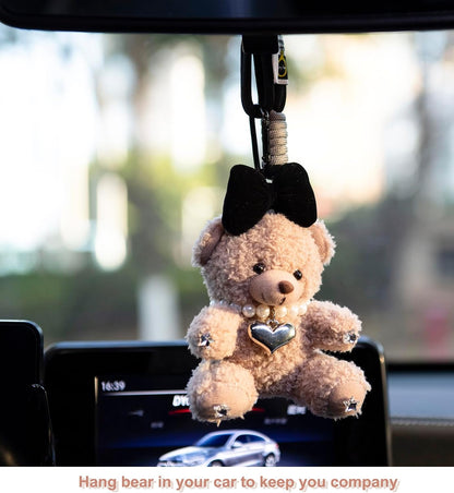 Cute Key Chain Plush Bear Bag Charm Teddy Bear Keychain Gift for Handbag,Purse, Backpack, Car Keys