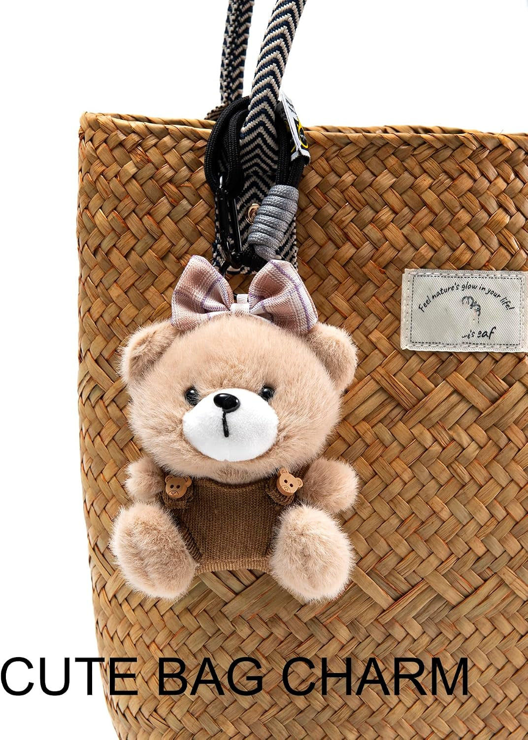 Cute Key Chain Plush Bear Bag Charm Teddy Bear Keychain Gift for Handbag,Purse, Backpack, Car Keys