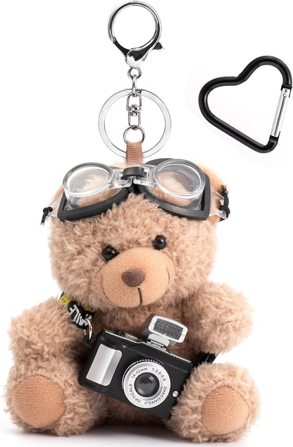 Cute Key Chain Plush Bear Bag Charm Teddy Bear Keychain Gift for Handbag,Purse, Backpack, Car Keys