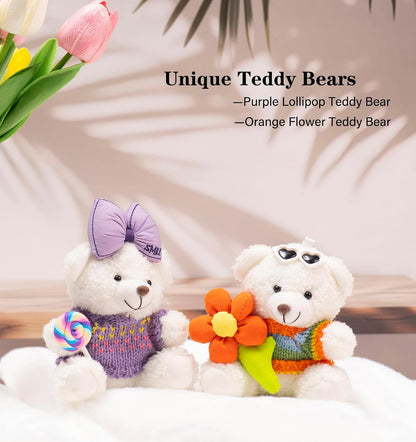Cute Key Chain Plush Bear Bag Charm Teddy Bear Keychain Gift for Handbag,Purse, Backpack, Car Keys