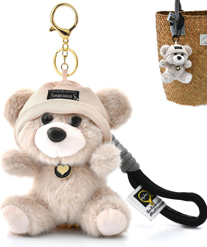Cute Key Chain Plush Bear Bag Charm Teddy Bear Keychain Gift for Handbag,Purse, Backpack, Car Keys