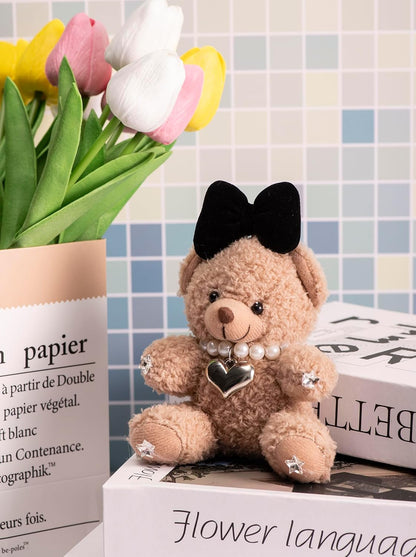 Cute Key Chain Plush Bear Bag Charm Teddy Bear Keychain Gift for Handbag,Purse, Backpack, Car Keys