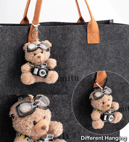 Cute Key Chain Plush Bear Bag Charm Teddy Bear Keychain Gift for Handbag,Purse, Backpack, Car Keys