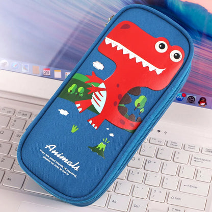 Rocket Canvas Pencil Case Cute Pencil Bag Creative Large Capacity Pen Case Children Pen Bag Gifts Cartoon Animal School Supplies