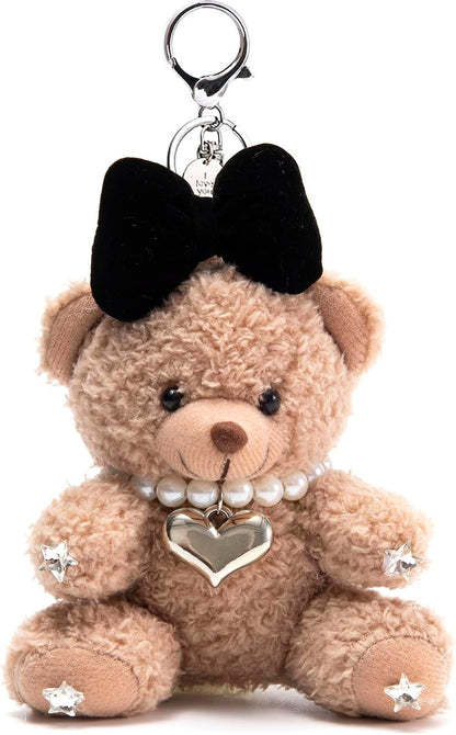 Cute Key Chain Plush Bear Bag Charm Teddy Bear Keychain Gift for Handbag,Purse, Backpack, Car Keys