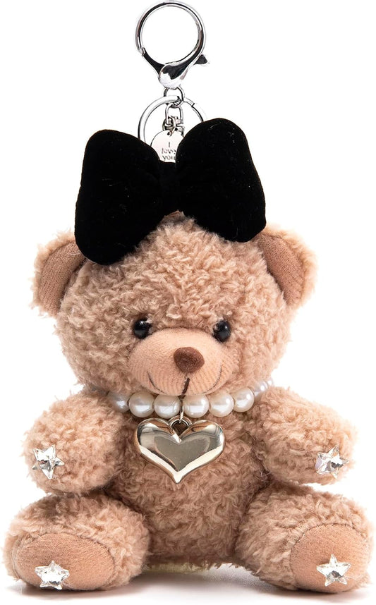 Cute Key Chain Plush Bear Bag Charm Teddy Bear Keychain Gift for Handbag,Purse, Backpack, Car Keys