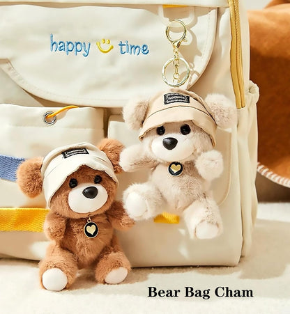 Cute Key Chain Plush Bear Bag Charm Teddy Bear Keychain Gift for Handbag,Purse, Backpack, Car Keys