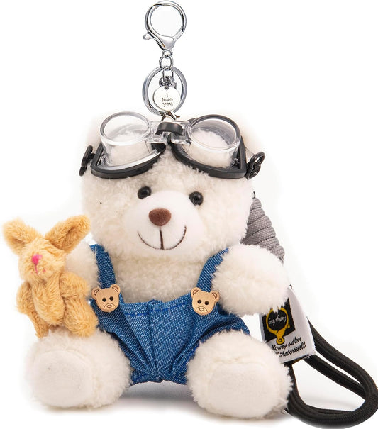 Cute Key Chain Plush Bear Bag Charm Teddy Bear Keychain Gift for Handbag,Purse, Backpack, Car Keys