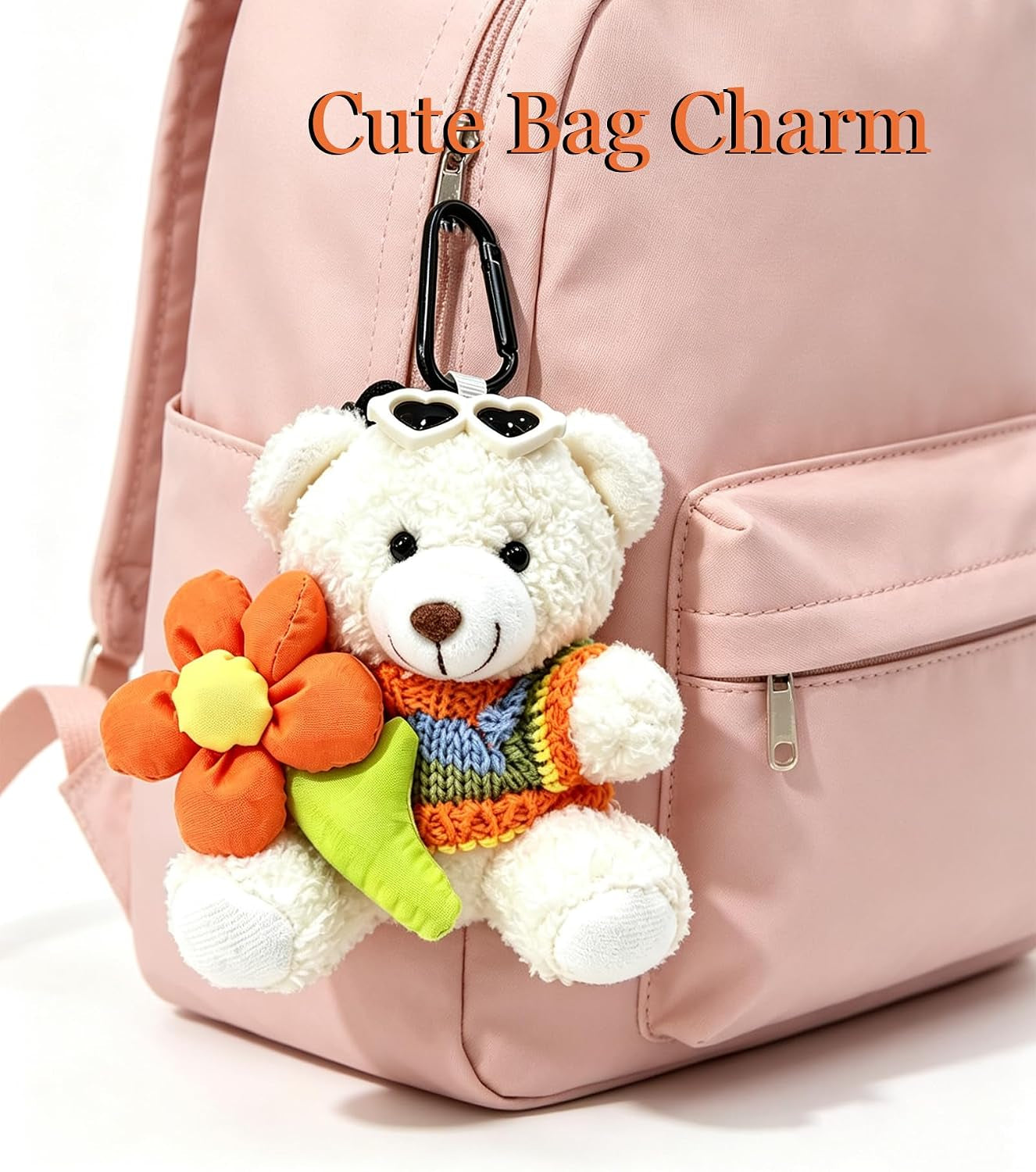 Cute Key Chain Plush Bear Bag Charm Teddy Bear Keychain Gift for Handbag,Purse, Backpack, Car Keys