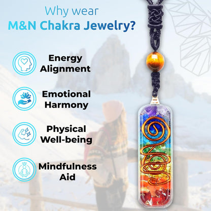 Chakra Necklace with Healing Crystals, Enhance Mindfulness, Discover Tranquility with Crystal Necklaces - Perfect Meditation Accessory, Thoughtful Gifts for Women.