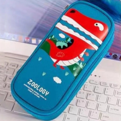Rocket Canvas Pencil Case Cute Pencil Bag Creative Large Capacity Pen Case Children Pen Bag Gifts Cartoon Animal School Supplies